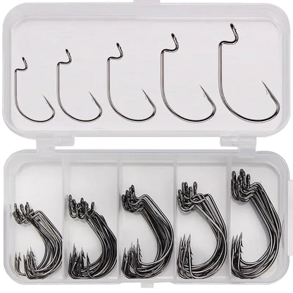 Weihong Sports Crank Hook Set Black Nickel Fishing Gear
