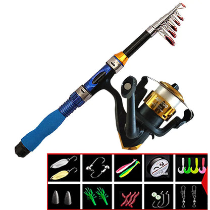 Telescopic Mini Fishing Rod Set for Portable Use