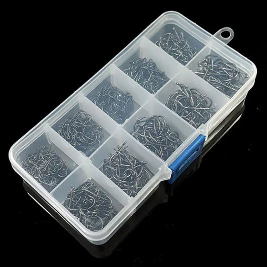 10-Compartment Box with Barbed Hook Storage