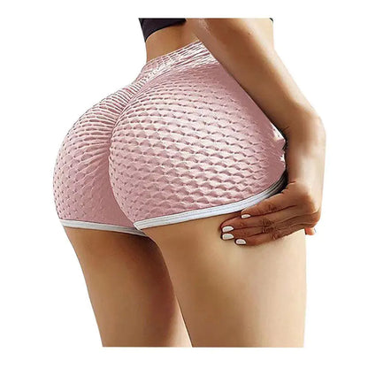 Women's Solid Jacquard Sports Yoga Shorts (Europe & USA)