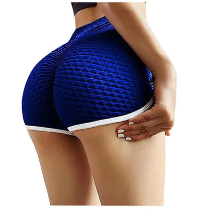 Women's Solid Jacquard Sports Yoga Shorts (Europe & USA)