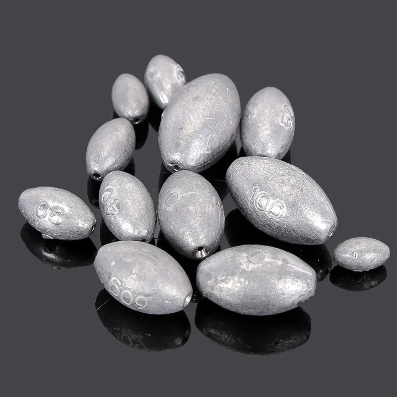 Hollow Olive Lead Weights for Fishing Rods (Wholesale)