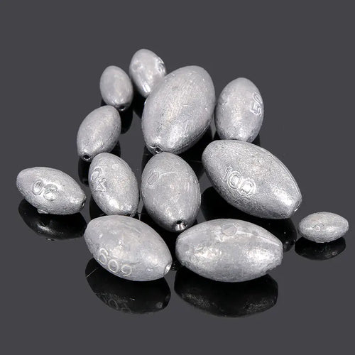 Hollow Olive Lead Weights for Fishing Rods (Wholesale)