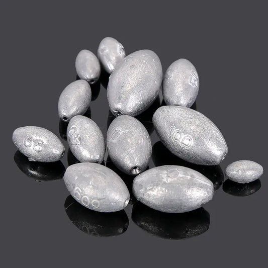 Hollow Olive Lead Weights for Fishing Rods (Wholesale)