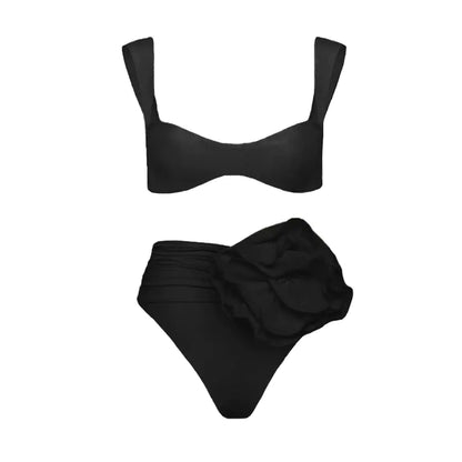 2023 New Women's High Waist Rose 3D Bikini Swimsuit