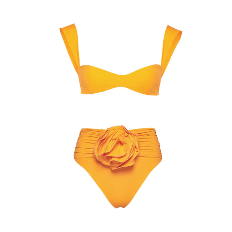 2023 New Women's High Waist Rose 3D Bikini Swimsuit