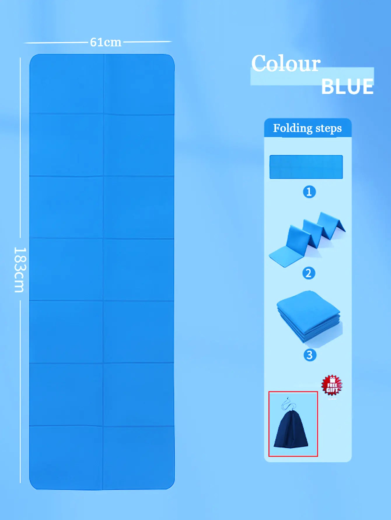 TPE Folding Yoga Mat for Napping and Relaxation