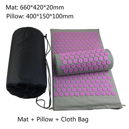 Acupuncture Massage Pad and Pillow Set with Yoga Mat