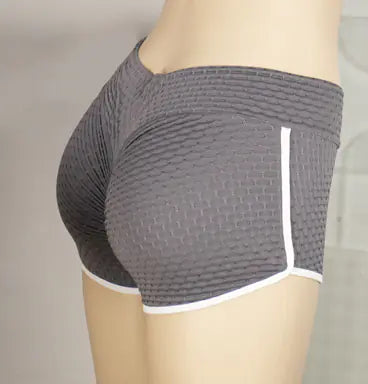 Women's Solid Jacquard Sports Yoga Shorts (Europe & USA)