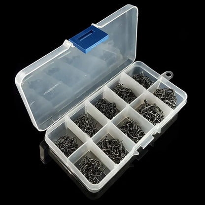 10-Compartment Box with Barbed Hook Storage