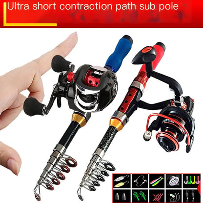 Telescopic Mini Fishing Rod Set for Portable Use