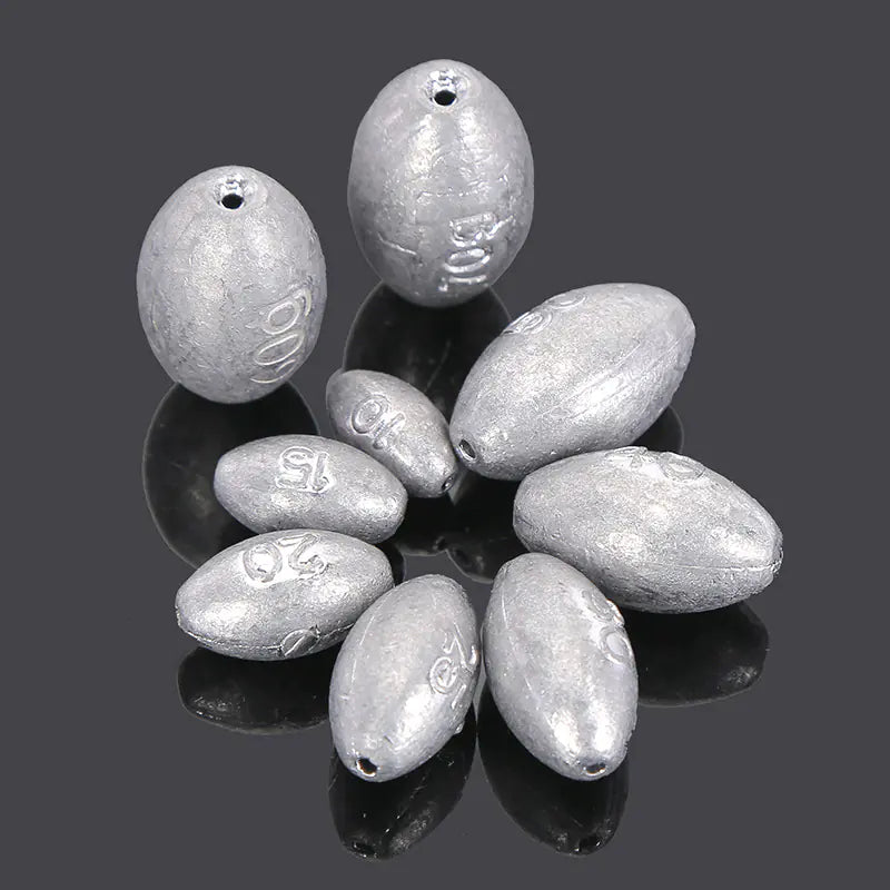 Hollow Olive Lead Weights for Fishing Rods (Wholesale)