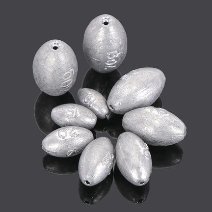 Hollow Olive Lead Weights for Fishing Rods (Wholesale)