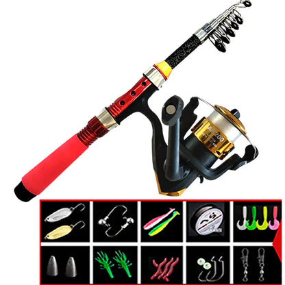 Telescopic Mini Fishing Rod Set for Portable Use